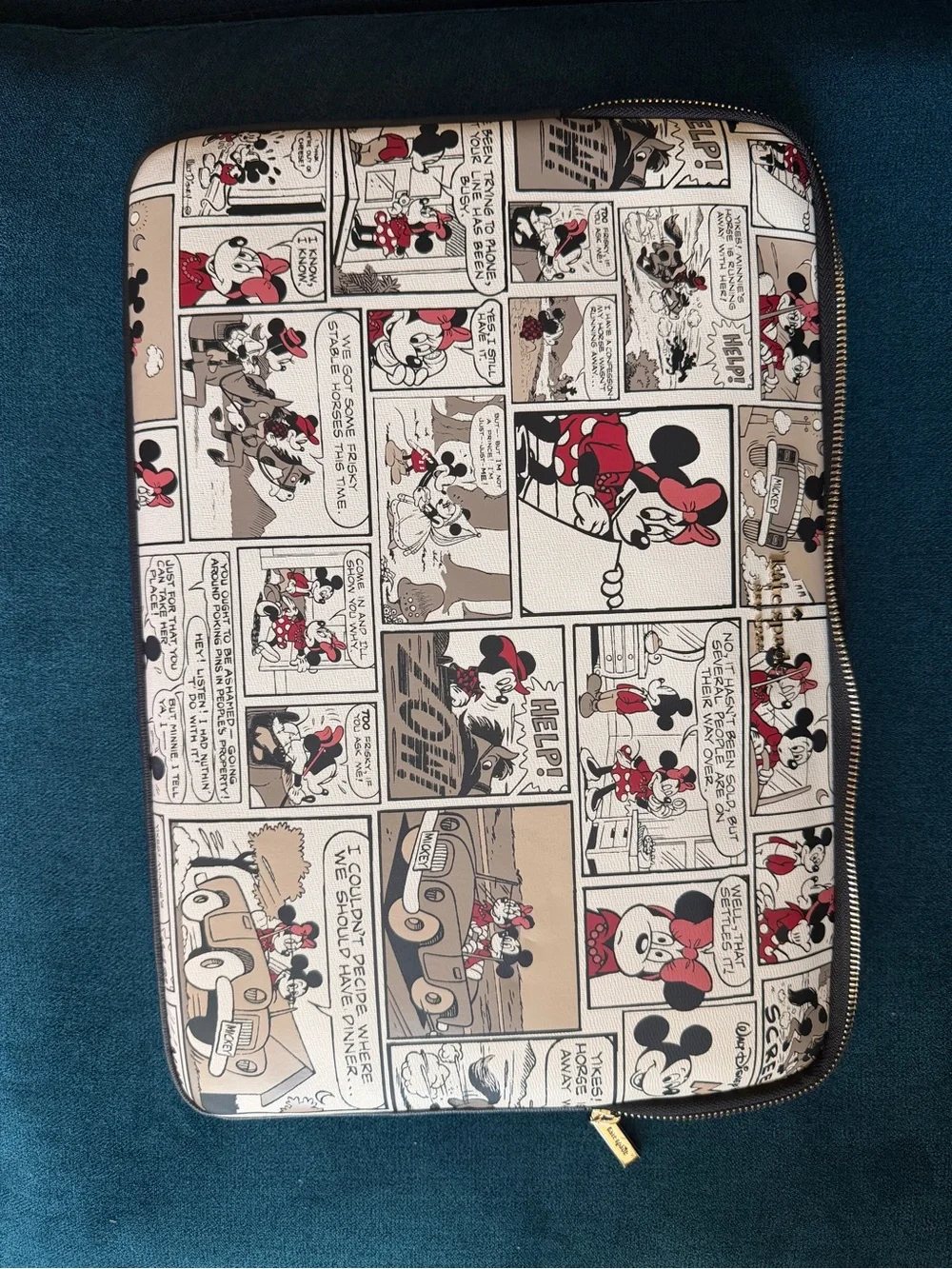 Kate Spade Mickey Mouse Comic laptop Sleeve - Beige/Red
